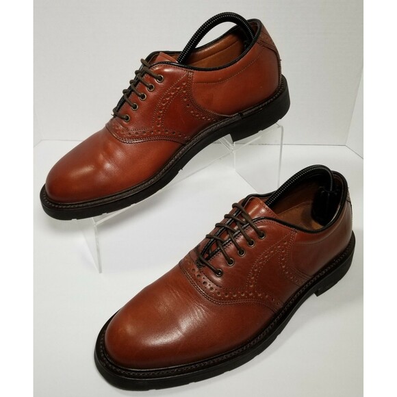 Antica Cuoieria Shoes Mens Size 9D Brown Saddle Lace-Up Oxfords Made in Italy